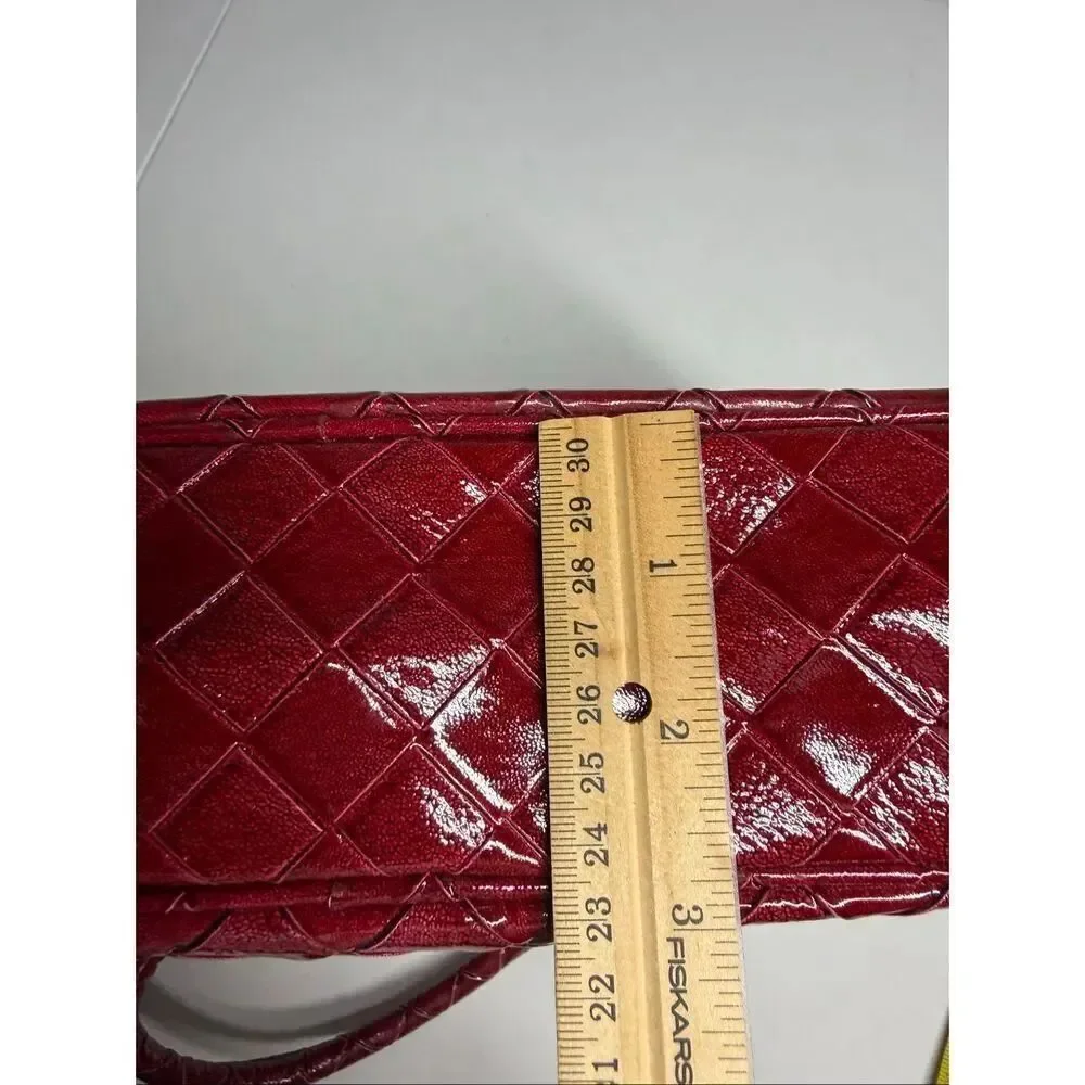 Rare Vintage Estee Lauder Burgundy Faux Leather Make Up Case/Bag 13” x 10